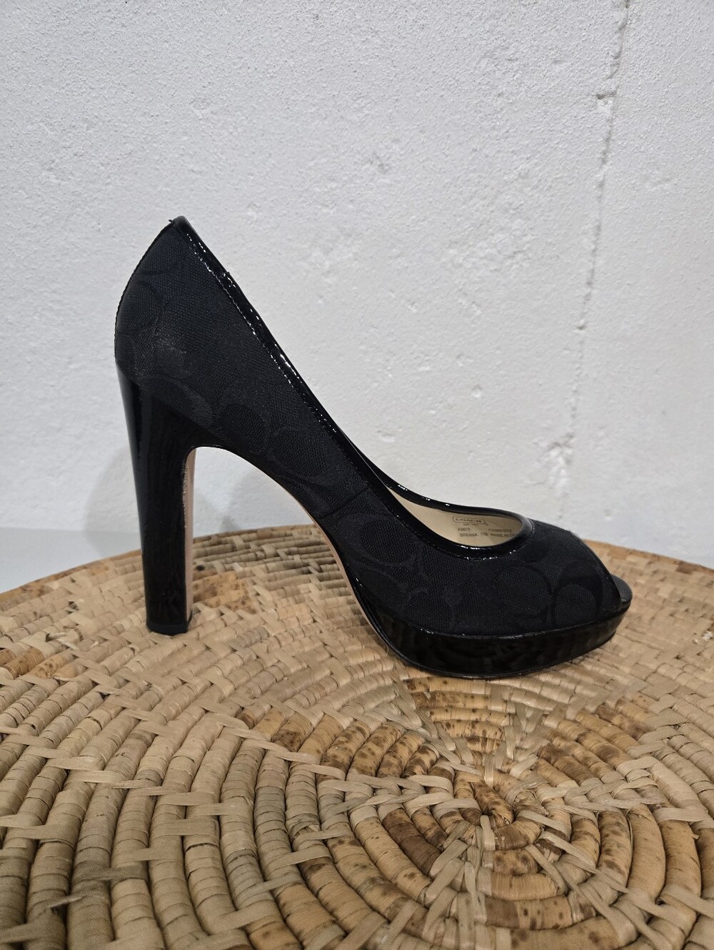 Coach Breana Monogram Peep Toe Heels - Picture 4 of 10